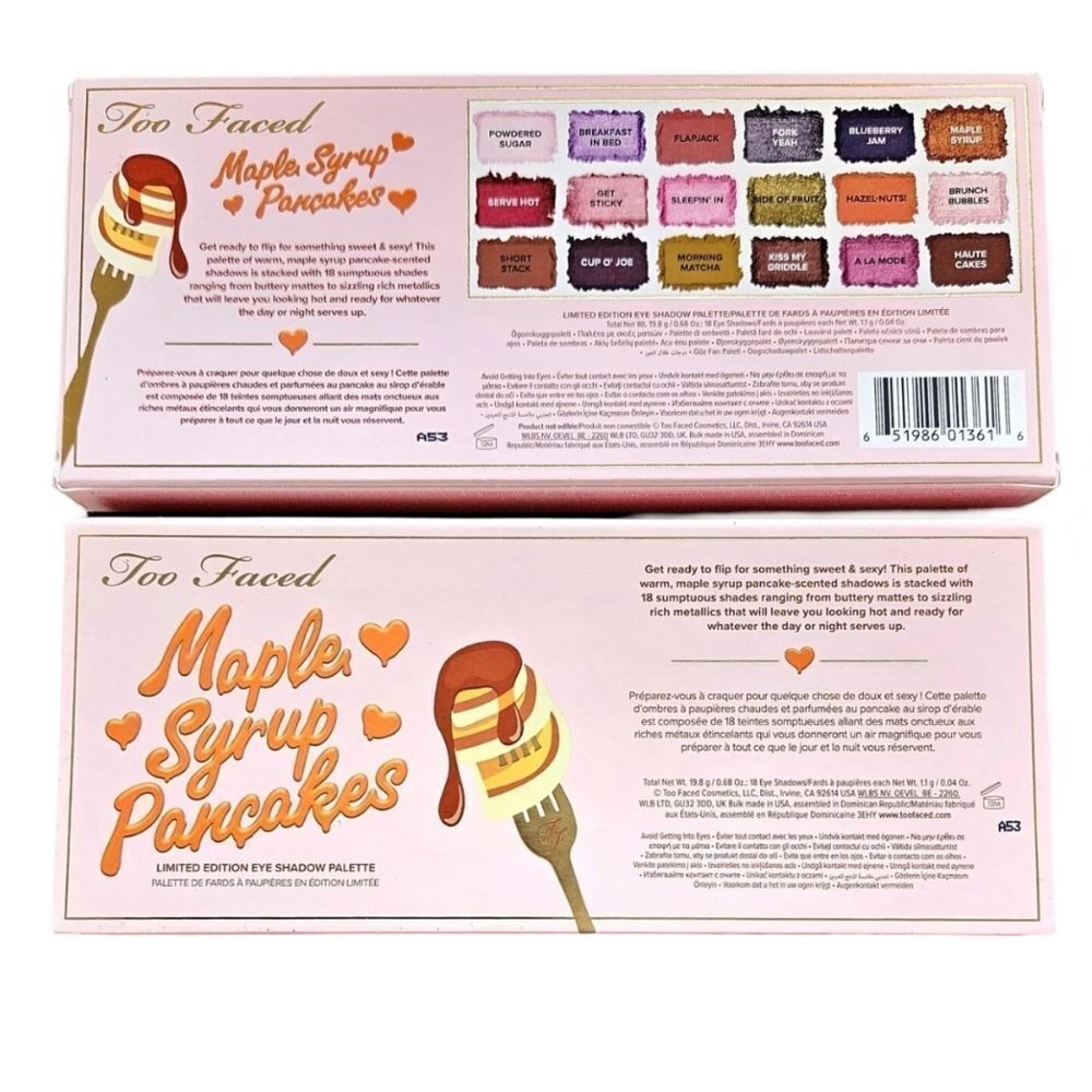 Too Faced Maple Syrup Pancakes Eyeshadow Palette New SEALED in Original Box
